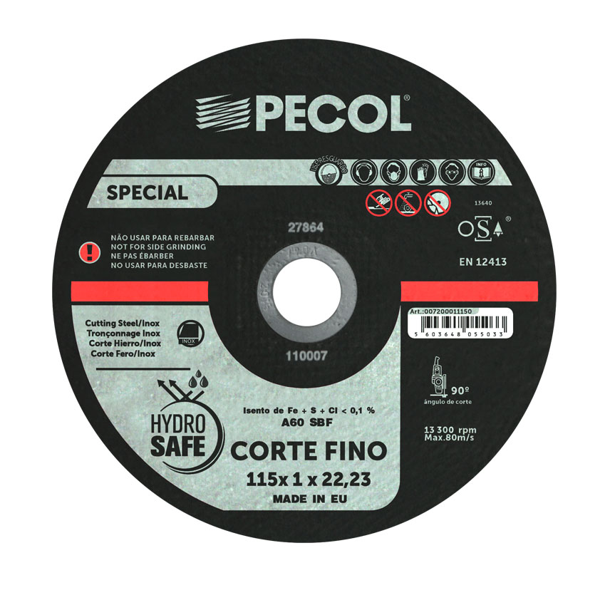 Disco Corte Fino Inox PECOL